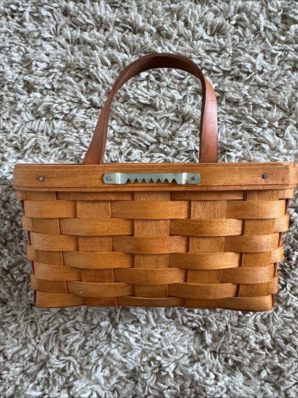 Longaberger Hanging Basket with Leather Handle